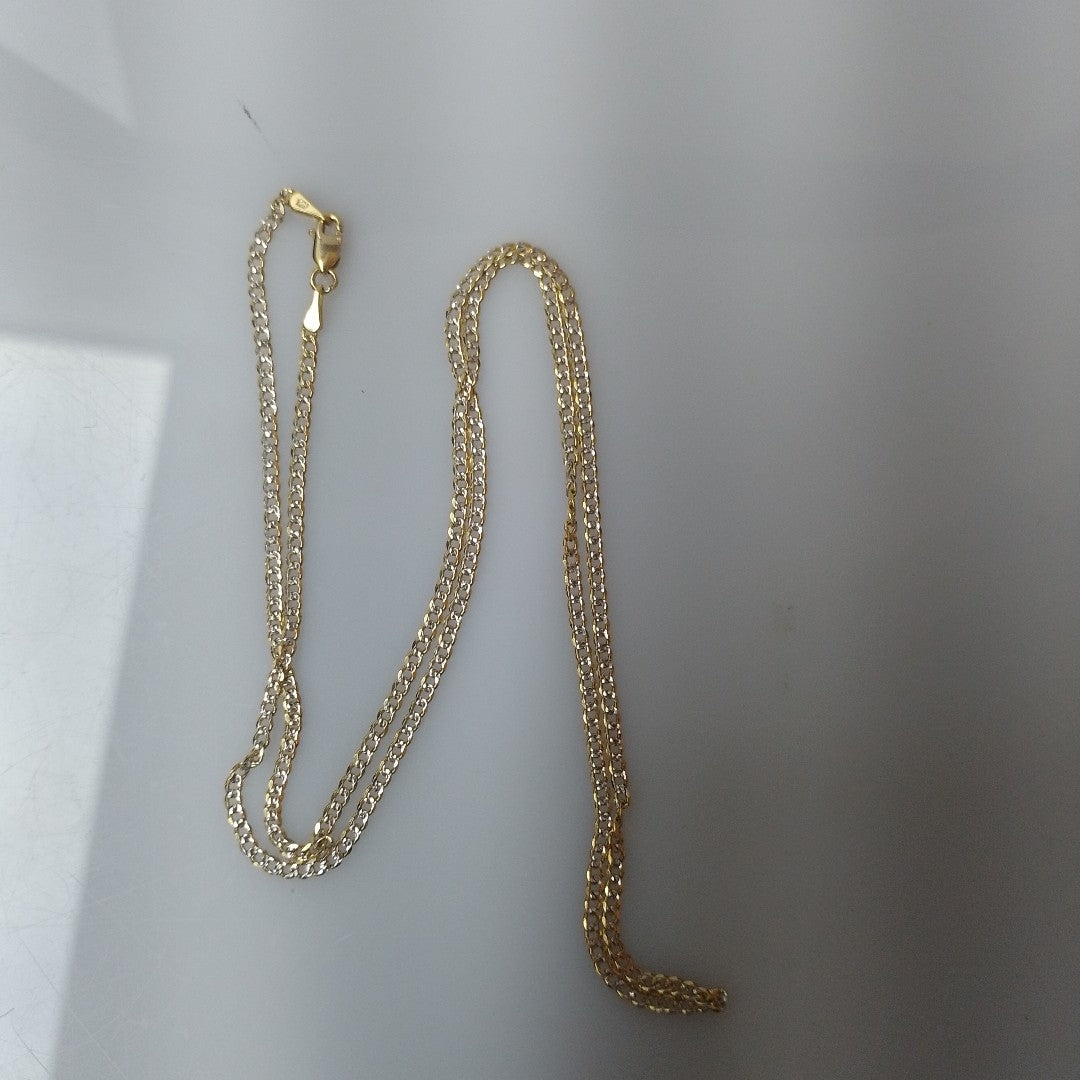 CADENAS BARBADA DIAMANTADA ORO 14K 60 CM 6.1 GR (NUEVO)