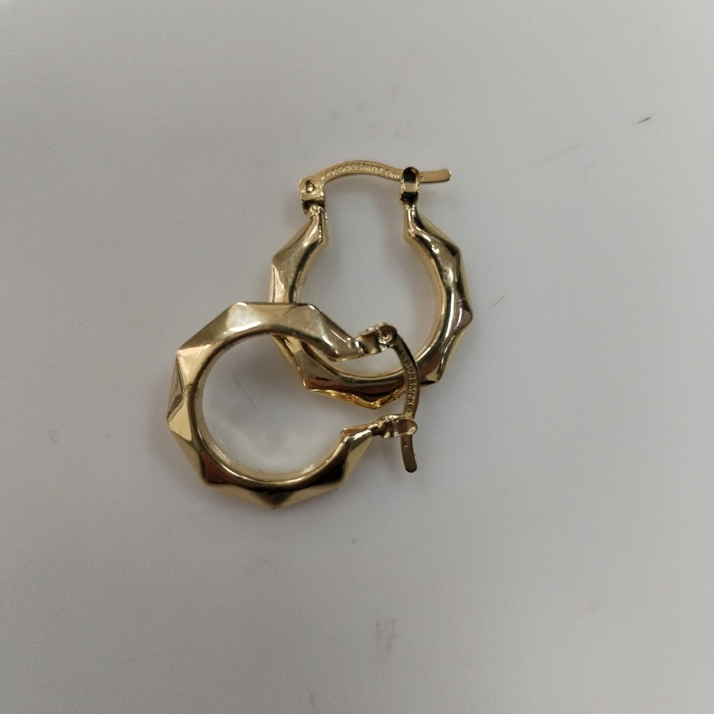 ARETES TEJIDO ARRACADAS FACETADAS 14K 1.8 GR (NUEVO)