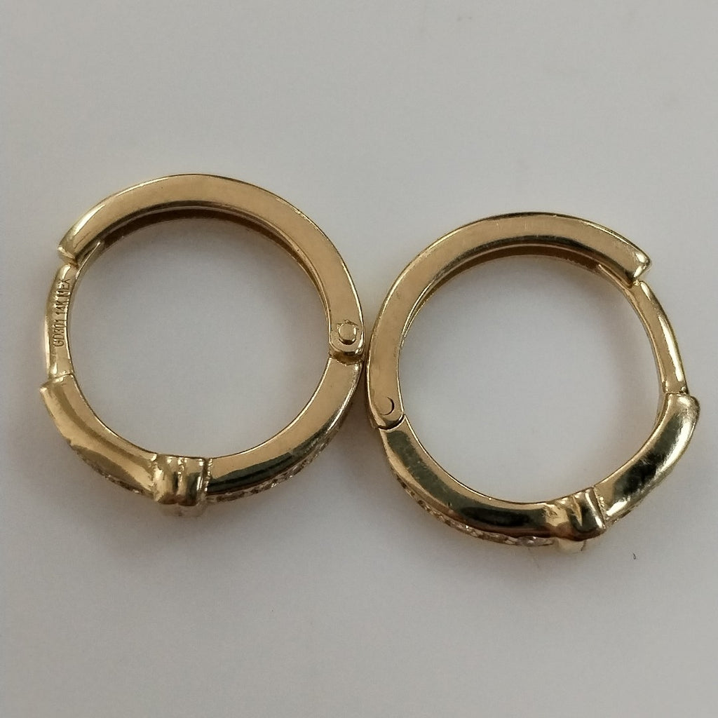 ARETES HUGGIES C CIRCONIA 14K 1.9 GR (NUEVO)