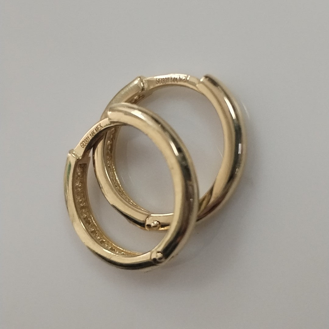 ARETES HUGGIES C CIRCONIA 14K 1.7 GR (NUEVO)