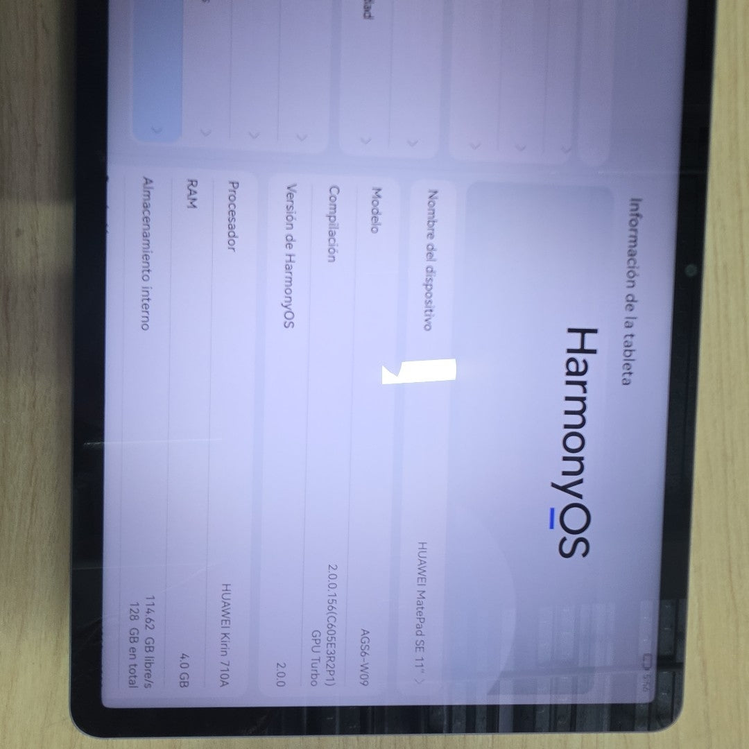 TABLETA HUAWEI MATEPAD SE 11" AGS6-W09 128 GB 8 GB RAM (SEMINUEVO)
