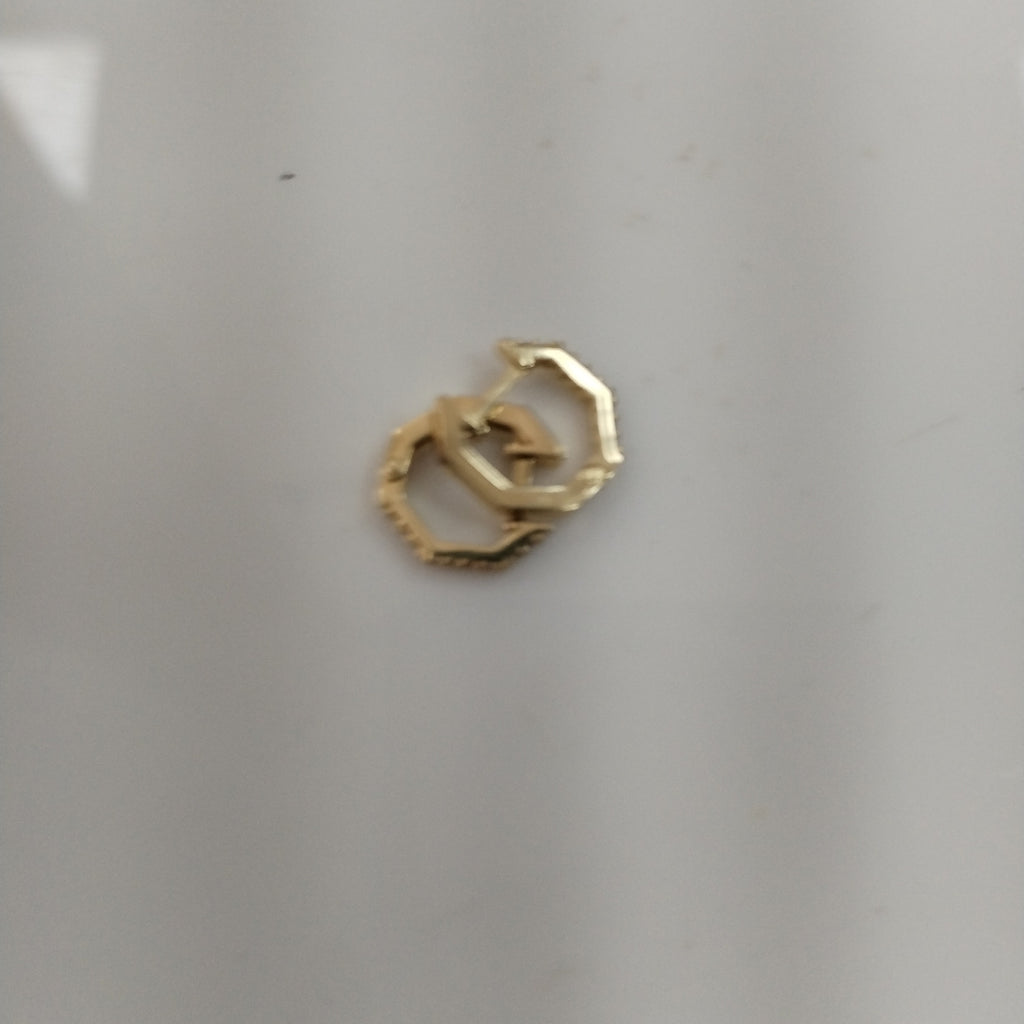 ARETES HUGGIES C CIRCONIAS 14K 1.7 GR (NUEVO)