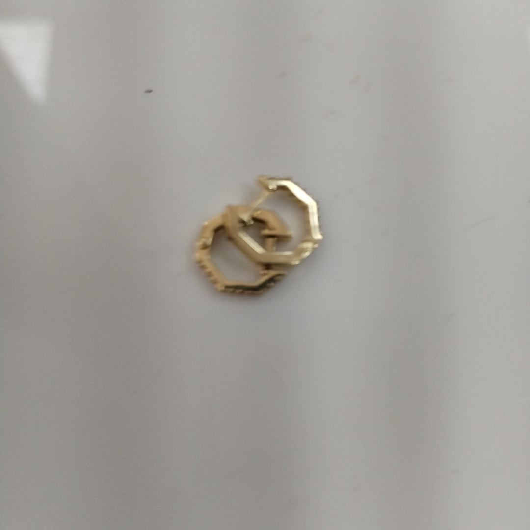 ARETES HUGGIES C CIRCONIAS 14K 1.7 GR (NUEVO)