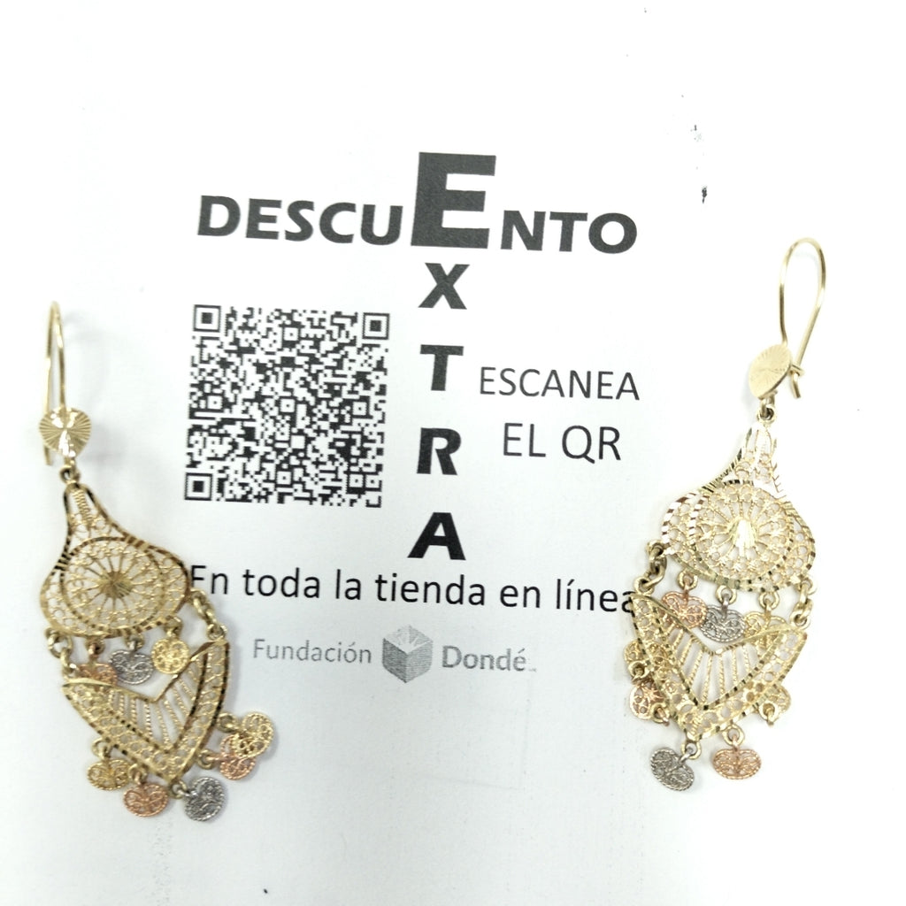 ARETES PAR ORO 14 K 8.4 GRMS (SEMINUEVO)