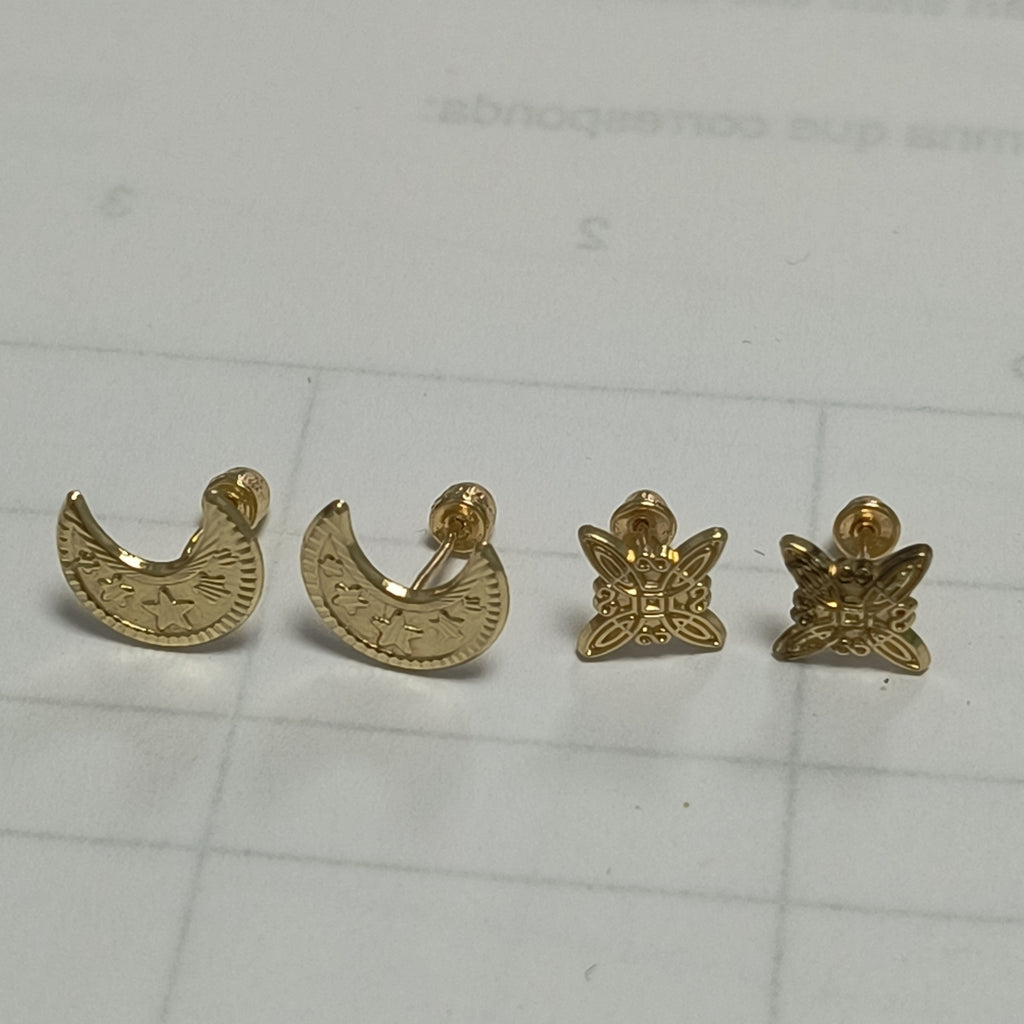 BROQUELES PAR ORO 14 K 0,60 GRMS (SEMINUEVO)