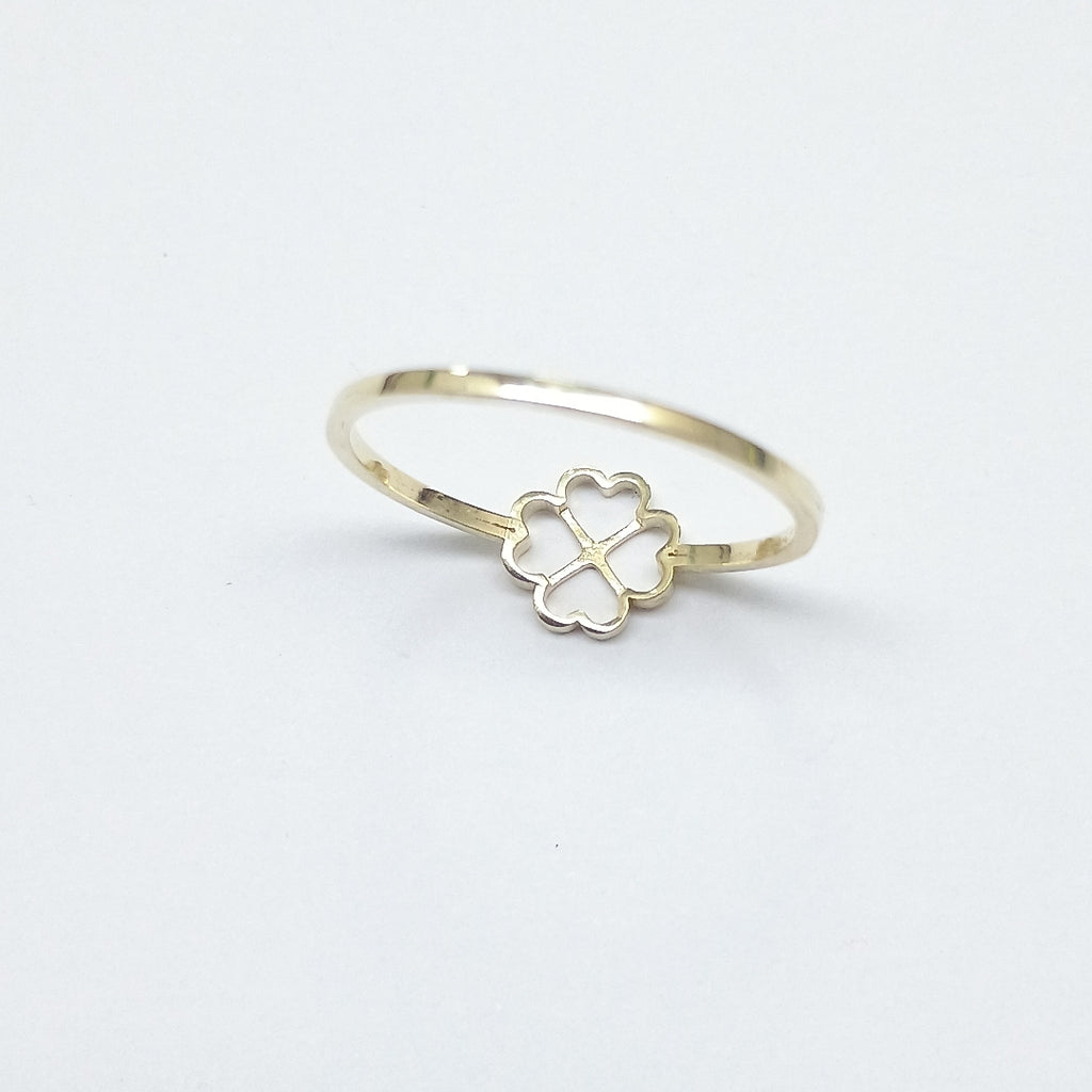 ANILLOS ANILLITO FIG TREBOL 10K TALLA 7 0.8 GR (NUEVO)