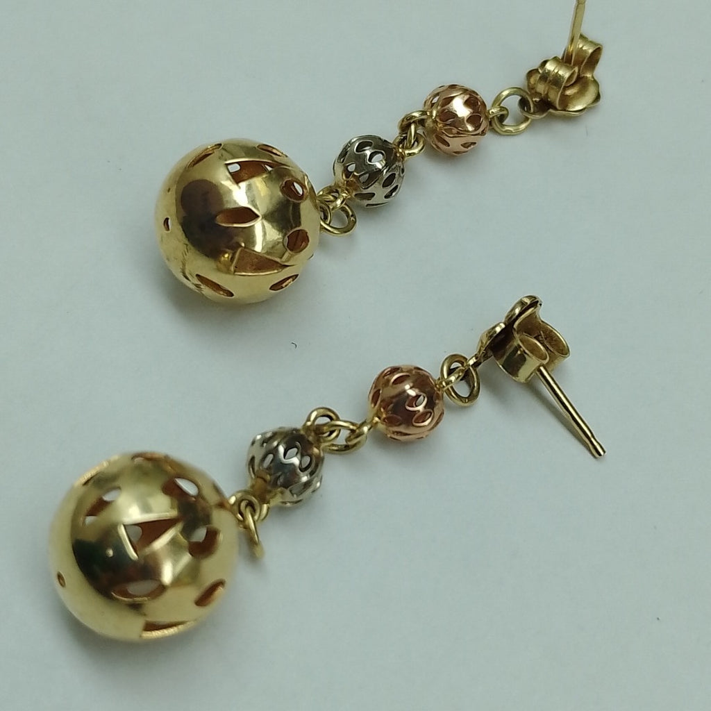 BROQUELES PAR ORO, ORO COMBINADO 14 K 4 GRMS (SEMINUEVO)