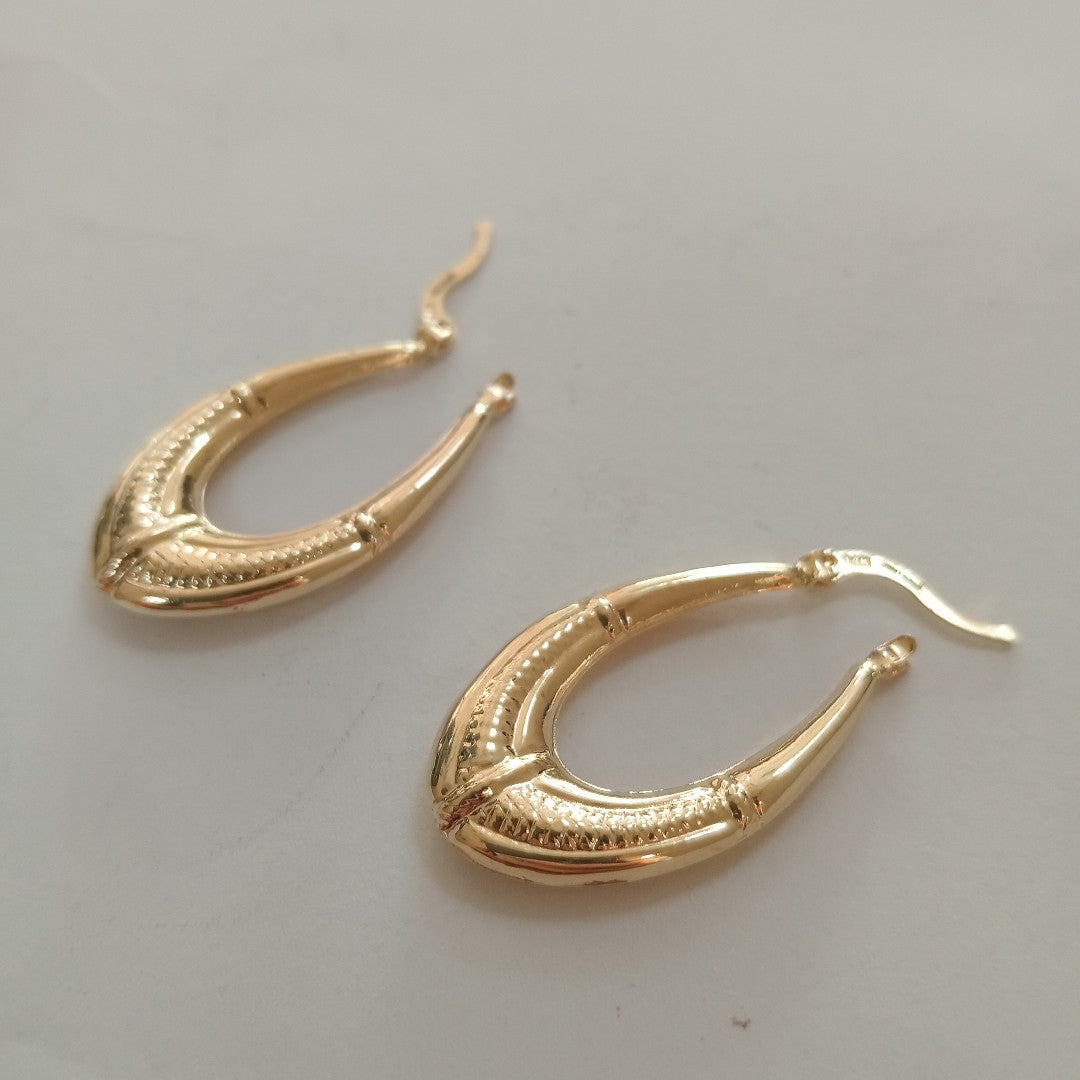 ARETES ARRACADAS ESTRIADAS 14K 2.6 GR (NUEVO)