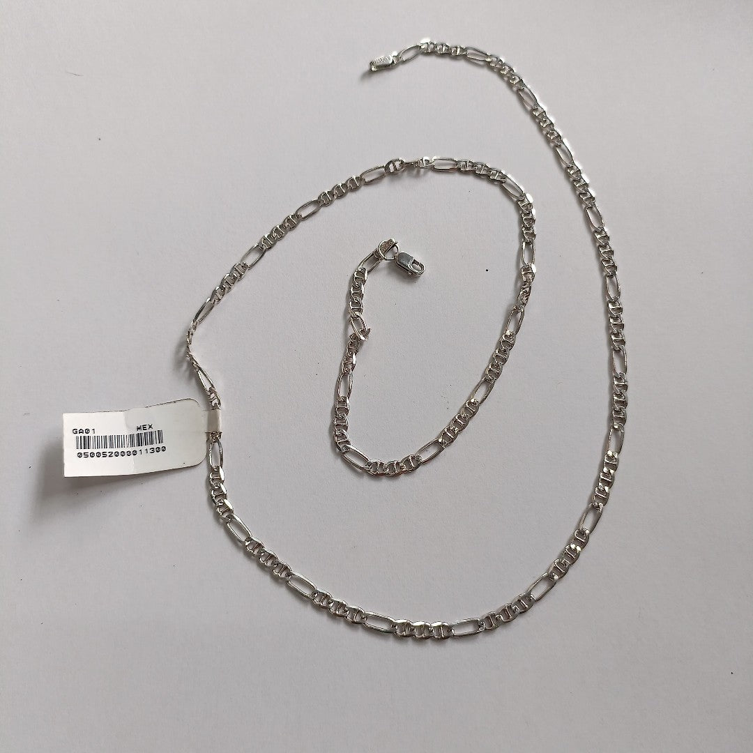 CADENA TEJIDO MARINERO PLATA .925 55 CM 7.9 GR (NUEVO)