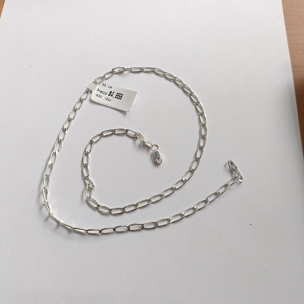 CADENA TEJIDO ESLABONES PLATA .925 55 CM 10 GR (NUEVO)