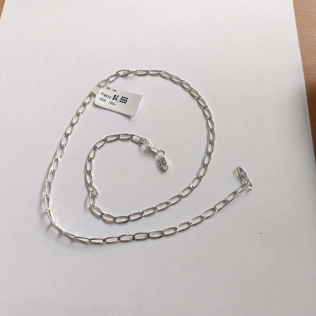 CADENA TEJIDO ESLABONES PLATA .925 55 CM 10 GR (NUEVO)