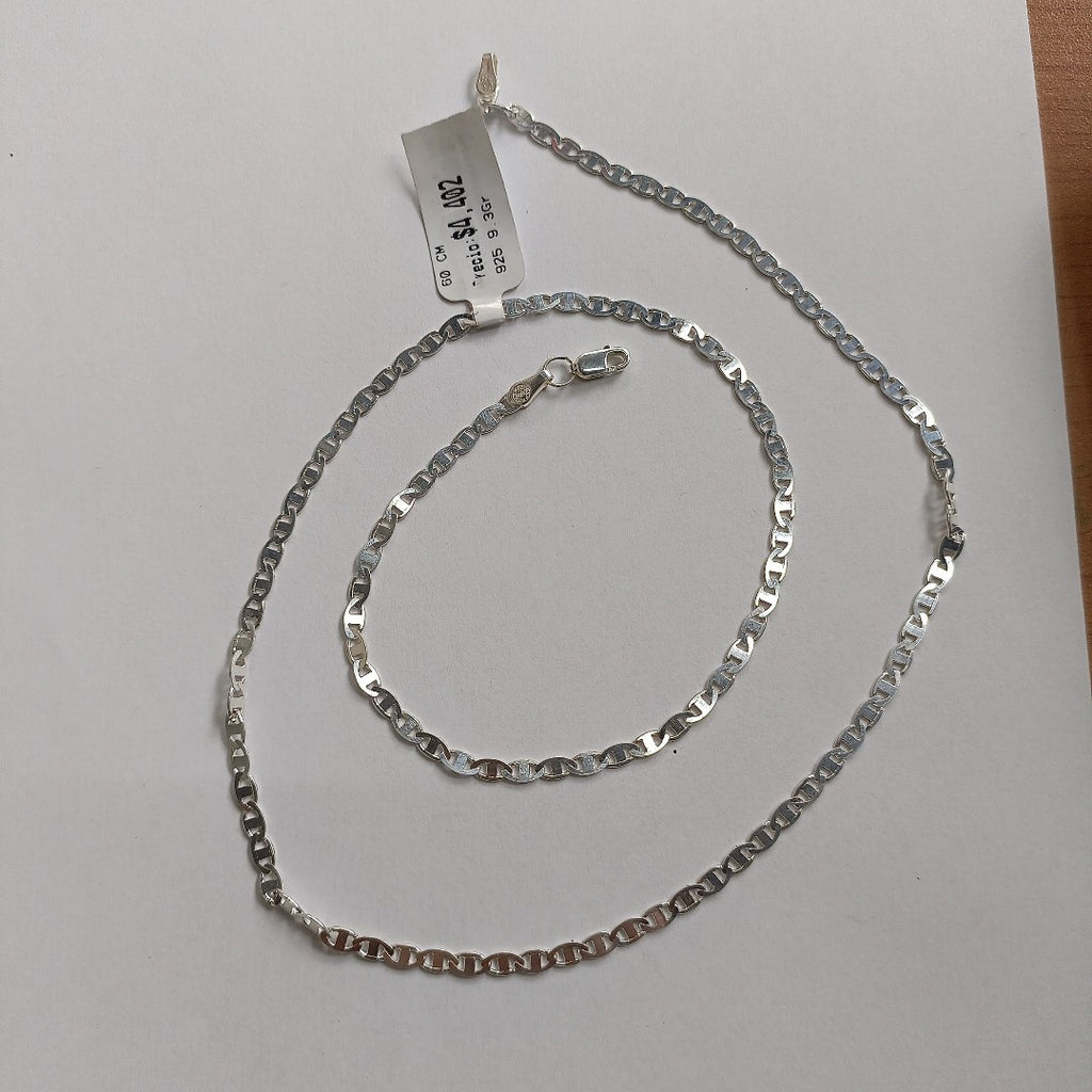 CADENA TEJIDO GUCHI PLATA .925 60 CM 9.3 GR (NUEVO)