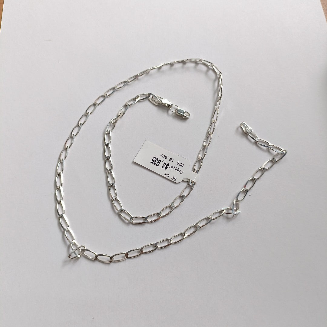 CADENA TEJIDO ESLABONES PLATA .925 60 CM 10.6 GR (NUEVO)