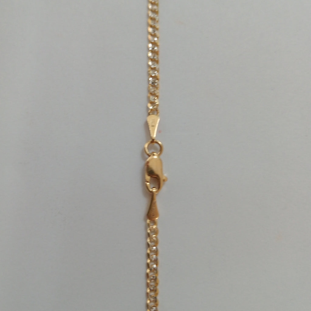 CADENAS BARBADA DIAMANTADA ORO 14K 55 CM 5.8 GR (NUEVO)