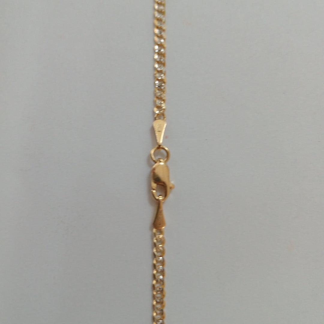 CADENAS BARBADA DIAMANTADA ORO 14K 55 CM 5.8 GR (NUEVO)