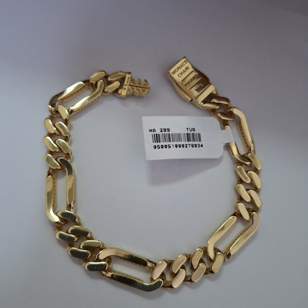 PULSERA CABALLERO MONACO ORO 14K 14.9 (NUEVO)