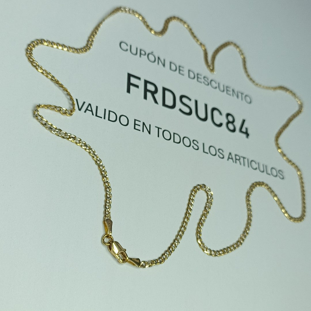 CADENAS BARBADA DIAMANTADA ORO 14K 55 CM 5.8 GR (NUEVO)