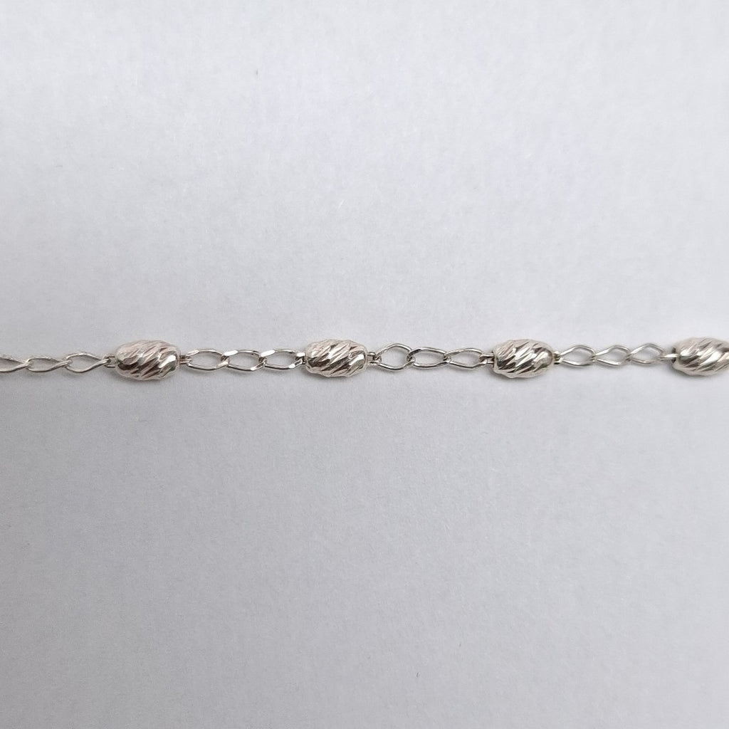 PULSERA TEJIDO CORAZON PLATA .925 18 CM 3.4 GR (NUEVO)