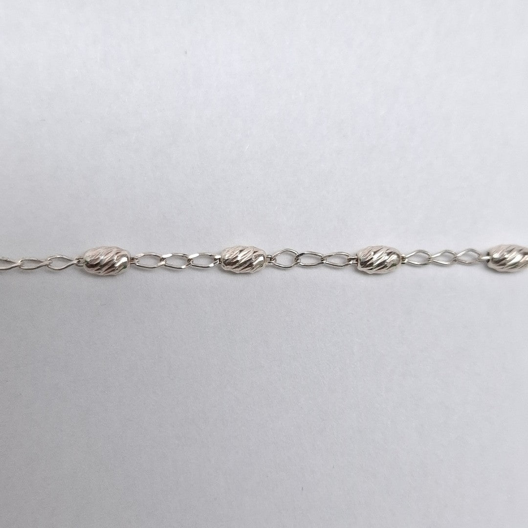 PULSERA TEJIDO CORAZON PLATA .925 18 CM 3.4 GR (NUEVO)