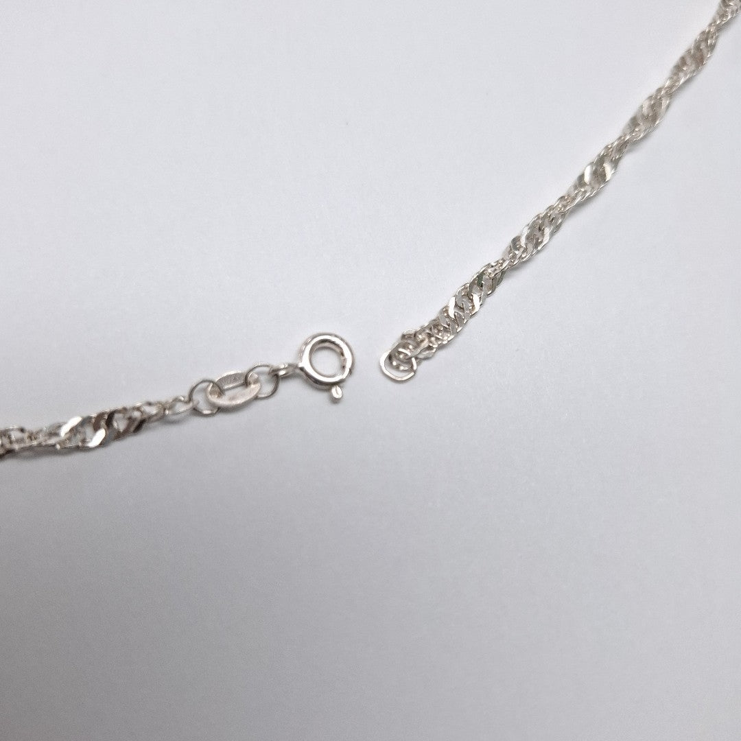 CADENA TEJIDO MEDIO TORZAL PLATA .925 55 CM 6.4 GR (NUEVO)
