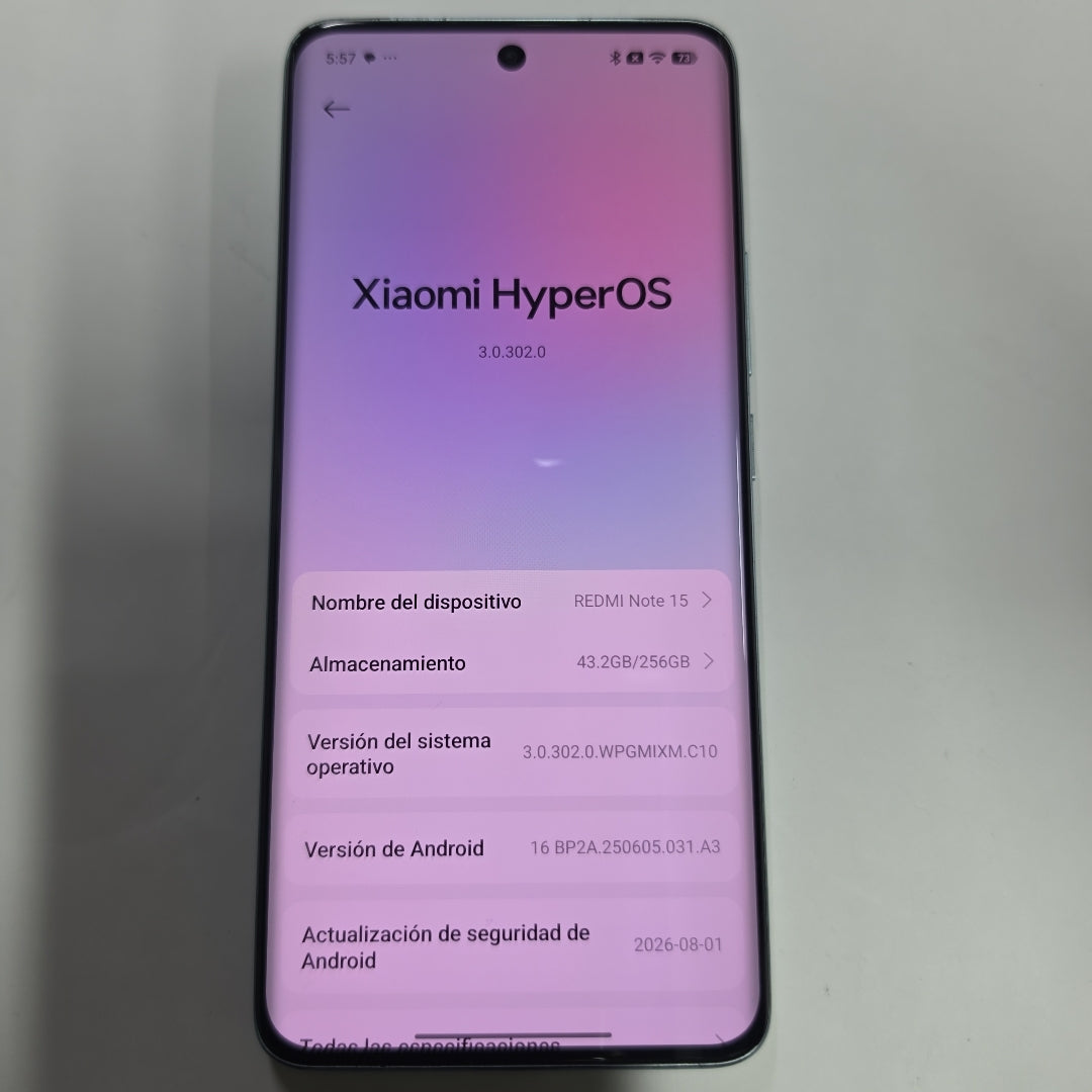 CELULAR XIAOMI REDMI NOTE 15 2510DRA23L (2026) 256 GB 8 GB RAM (SEMINUEVO)