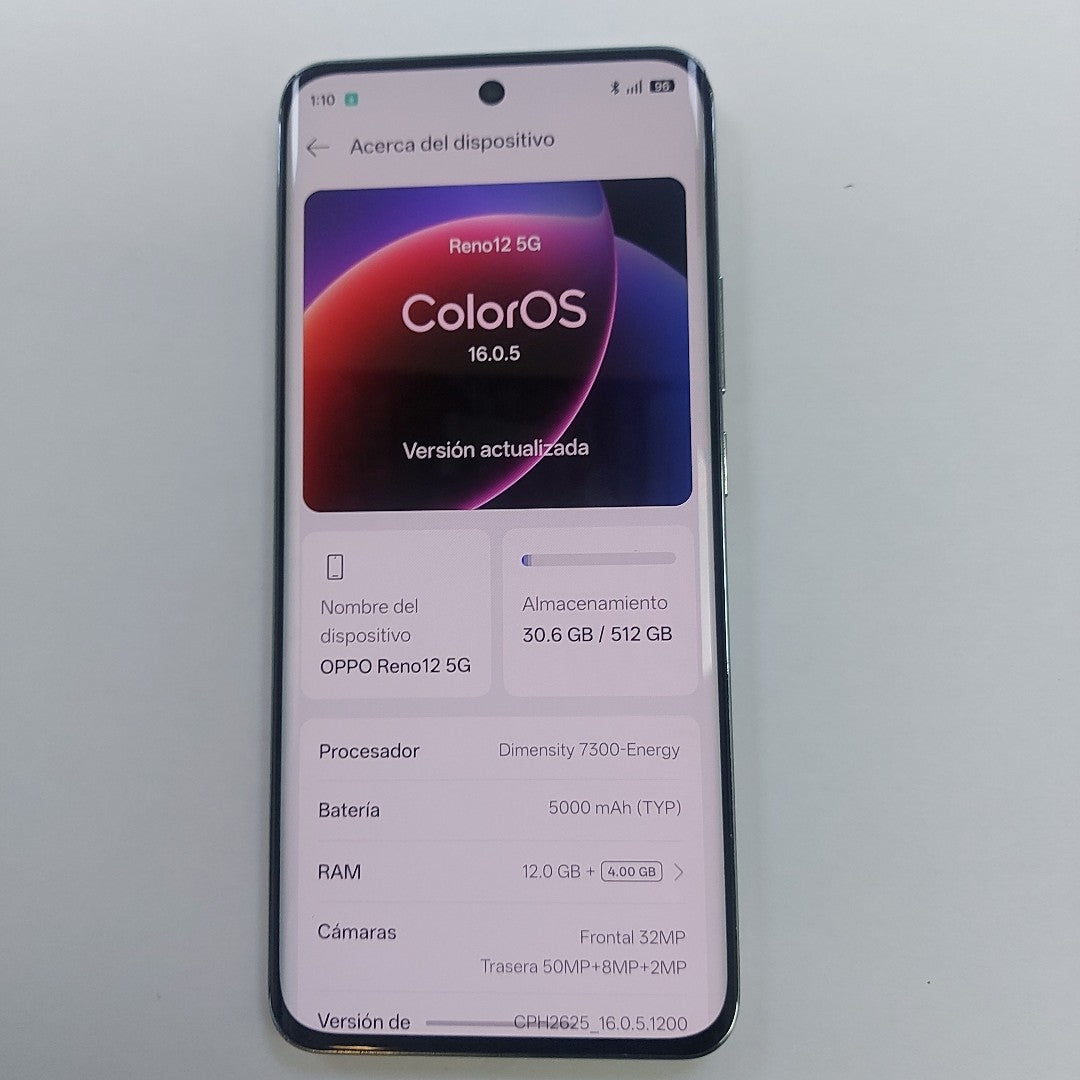 CELULAR OPPO RENO12 5G CPH2625 (2024) 512 GB 12 GB RAM (SEMINUEVO)