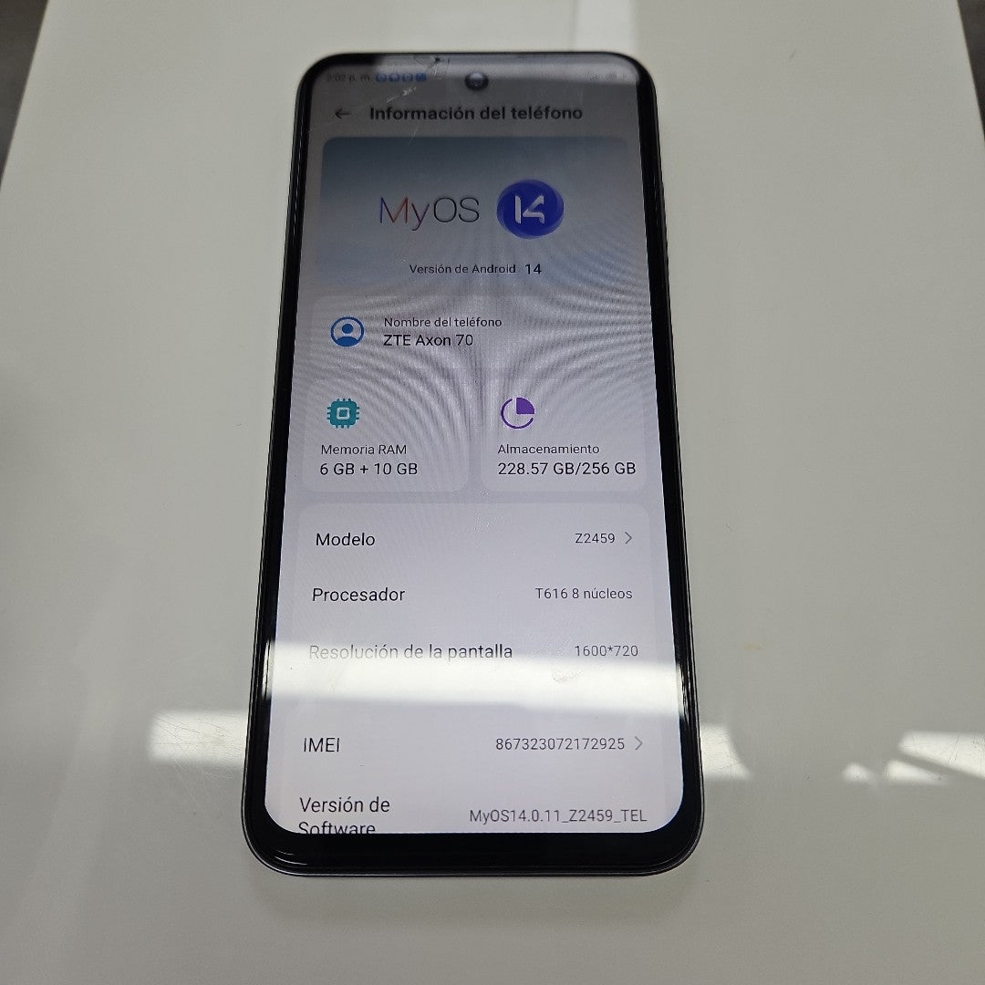 CELULAR ZTE AXON 70 Z2459 256 GB 6 GB RAM (SEMINUEVO)