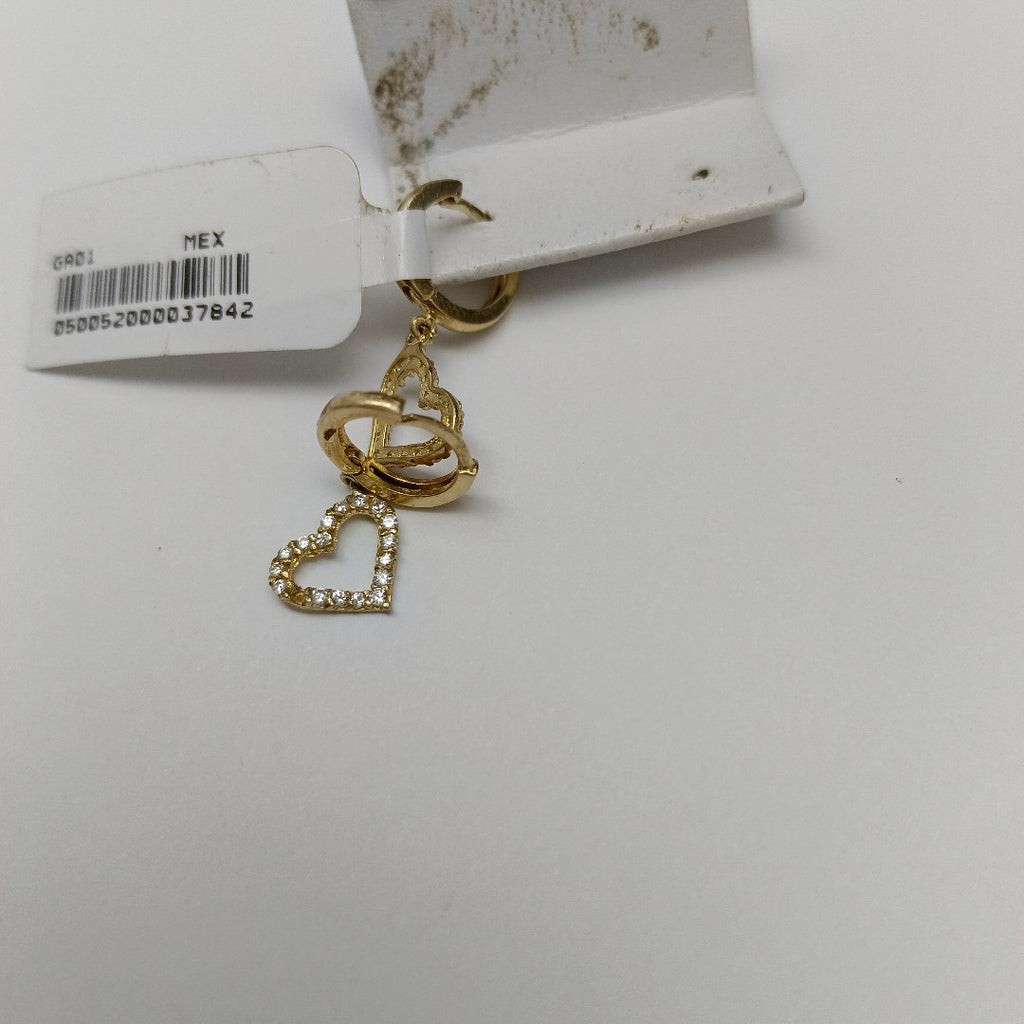 ARETES FIG CORAZON C CIRCONIAS 10K 1.8 GR (NUEVO)