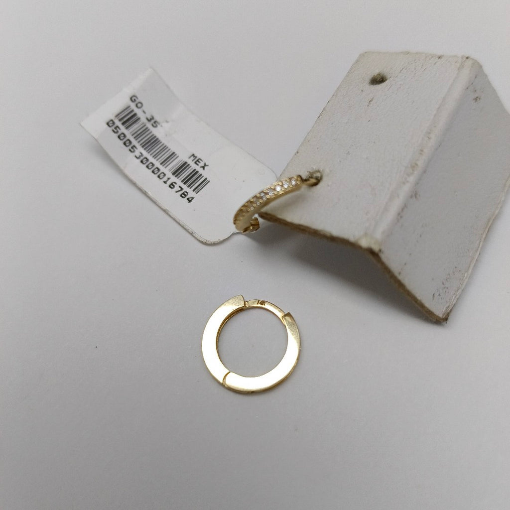 ARETES ARRACADAS CON CIRCONIAS 14K 1.2 GR (NUEVO)