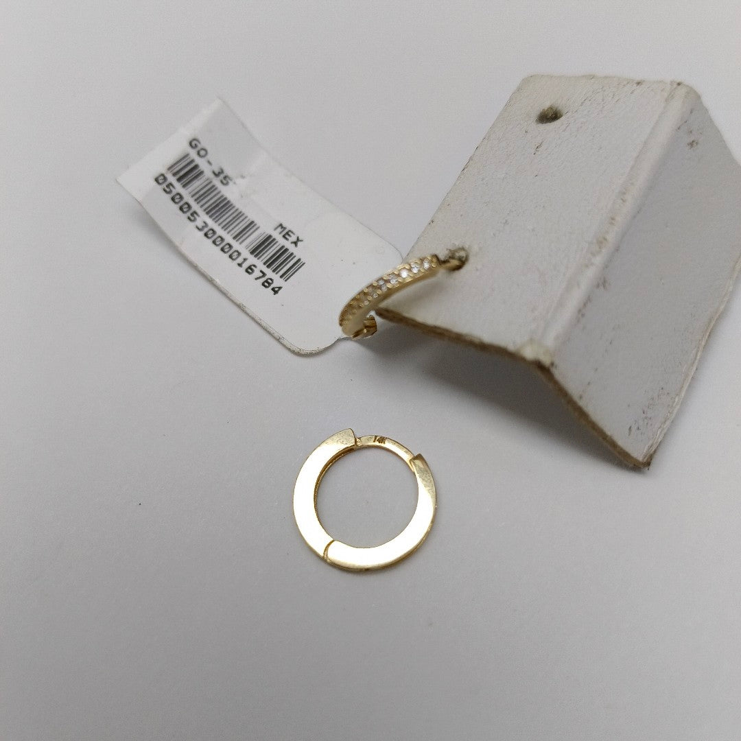 ARETES ARRACADAS CON CIRCONIAS 14K 1.2 GR (NUEVO)