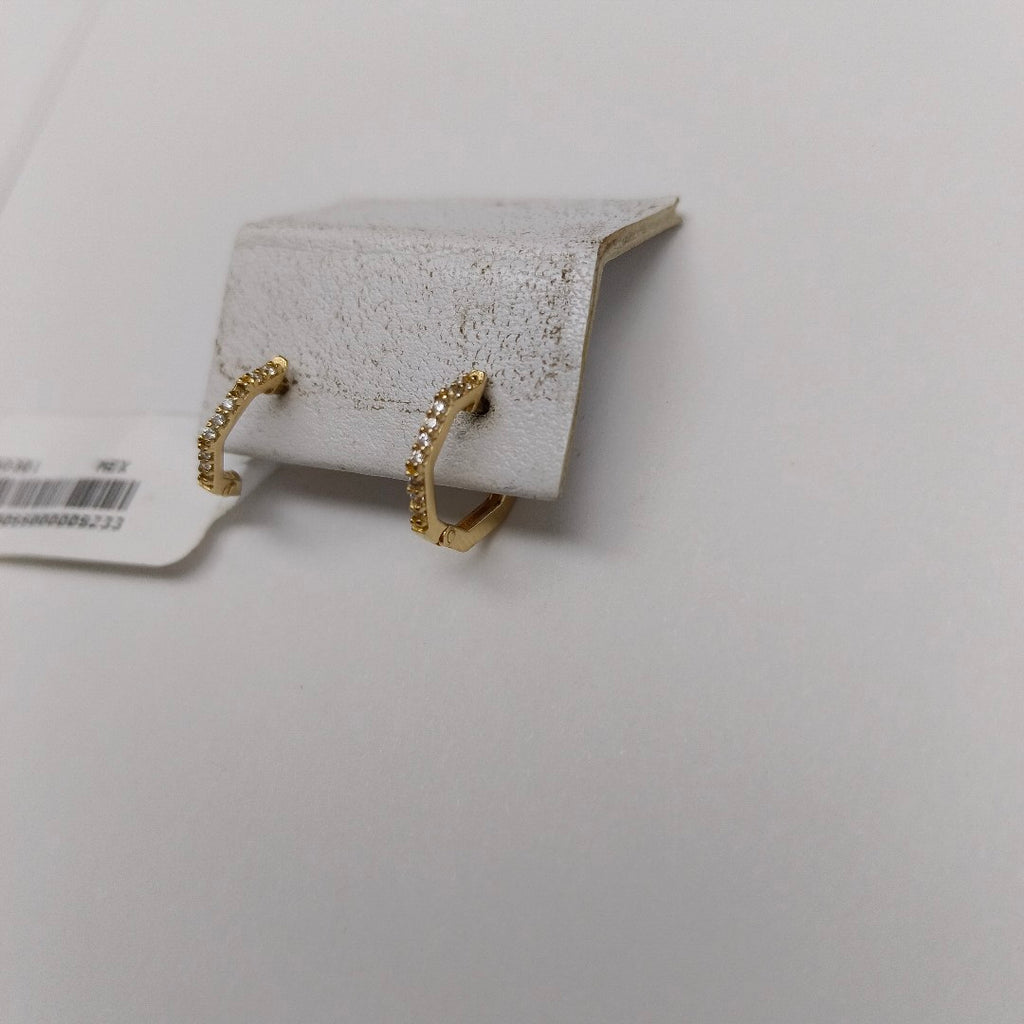 ARETES HUGIES C CIRCONIAS 14K 1.5 GR (NUEVO)