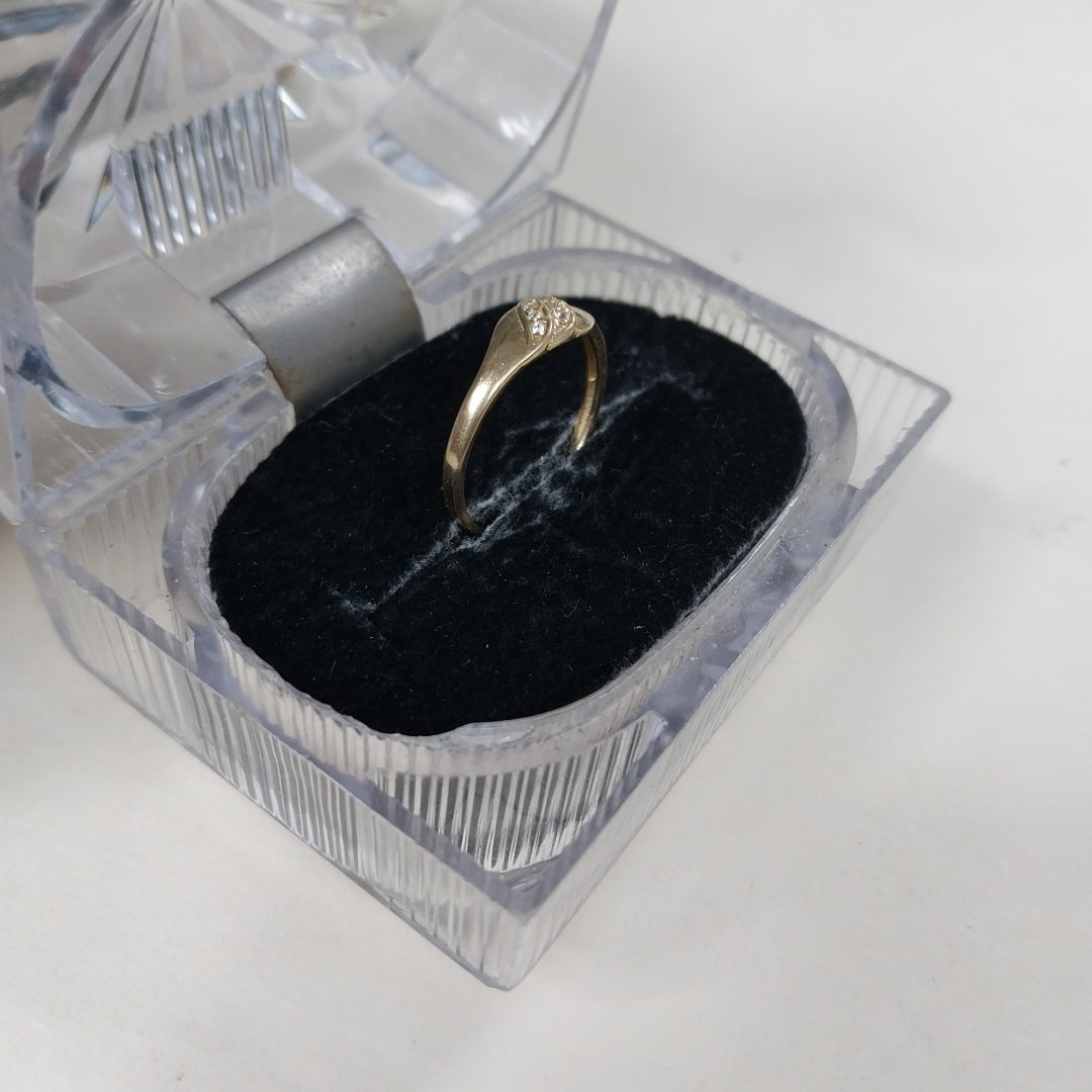 ANILLO ANILLITO C CIRCONIAS 14K 8.5 TALLA 1.2 GR (NUEVO)
