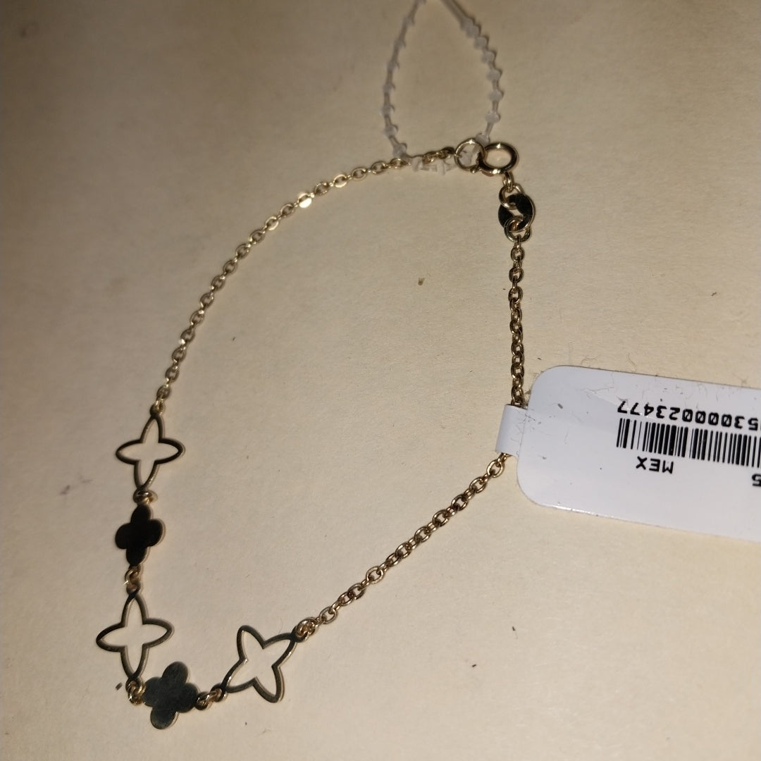 PULSERA TEJIDO ESP CON TREBOL 14K 18 CM 1.6 GR (NUEVO)