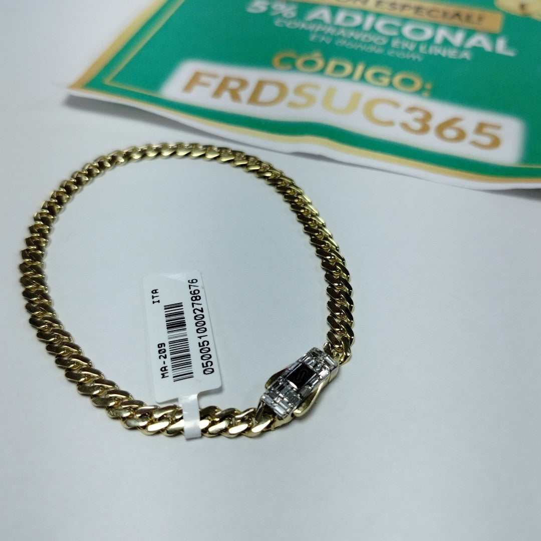 PULSERA CABALLERO MONACO ORO 14K 6.5 (NUEVO)
