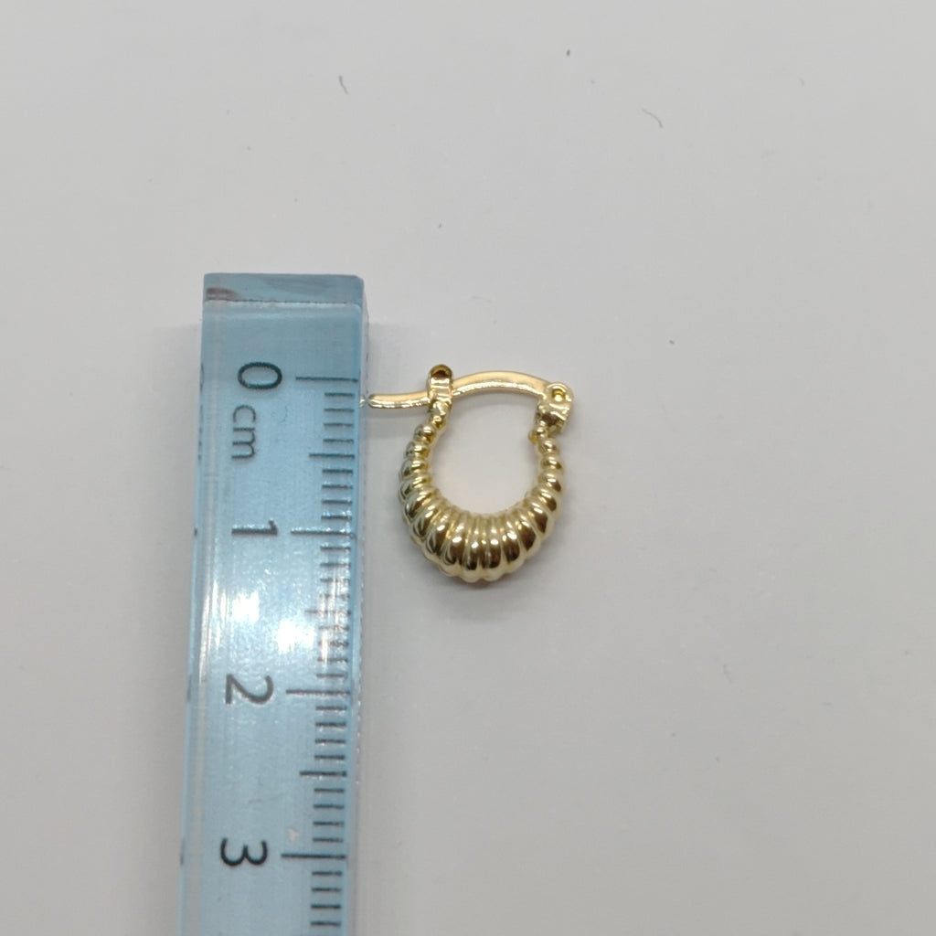 ARETES ARRACADA ESTRIADAS 14K 1.1 GR (NUEVO)