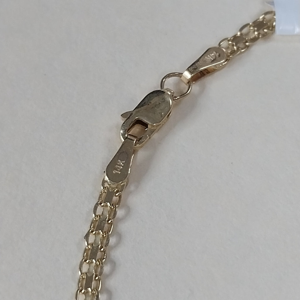 PULSERA ESPECIAL C FLORES 14K 18 CM 2.9 GR (NUEVO)