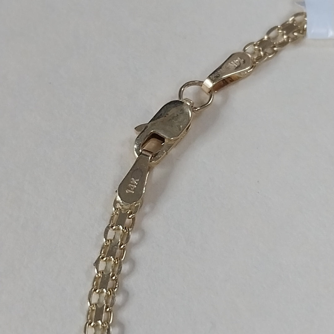 PULSERA ESPECIAL C FLORES 14K 18 CM 2.9 GR (NUEVO)
