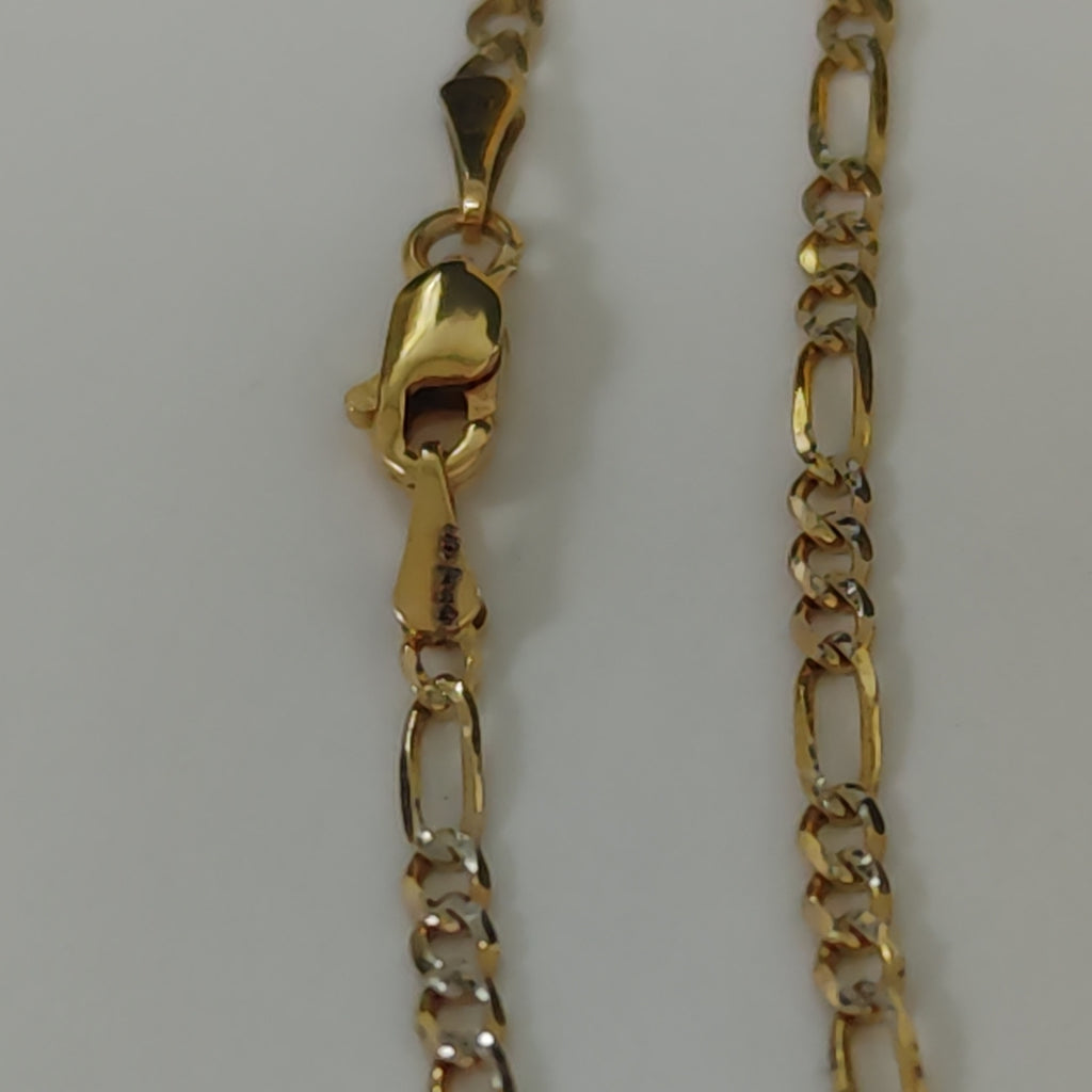 CADENAS TEJIDO 3X1 DIAMANTADA ORO 14K 55 CM 4.4 GR (NUEVO)