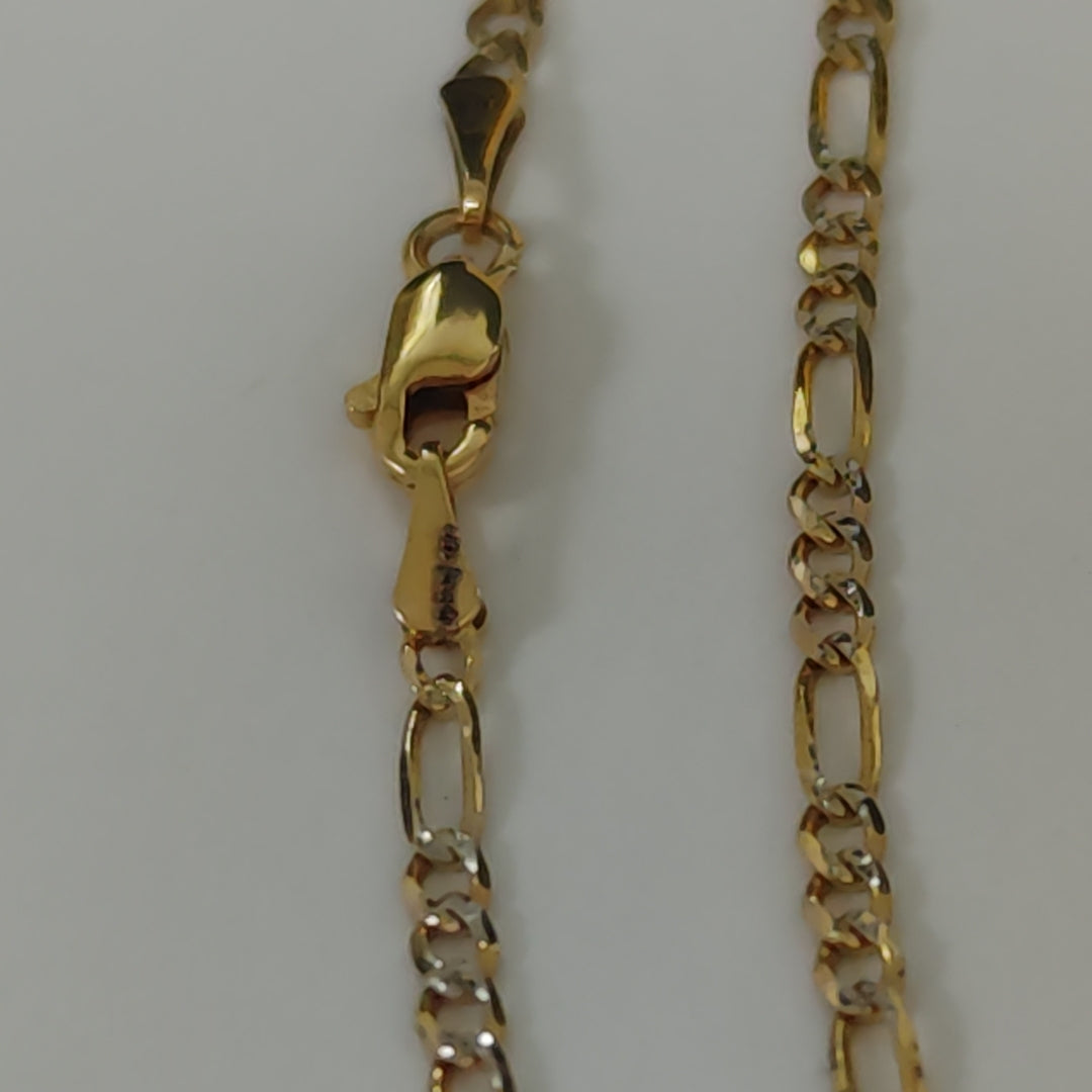CADENAS TEJIDO 3X1 DIAMANTADA ORO 14K 55 CM 4.4 GR (NUEVO)