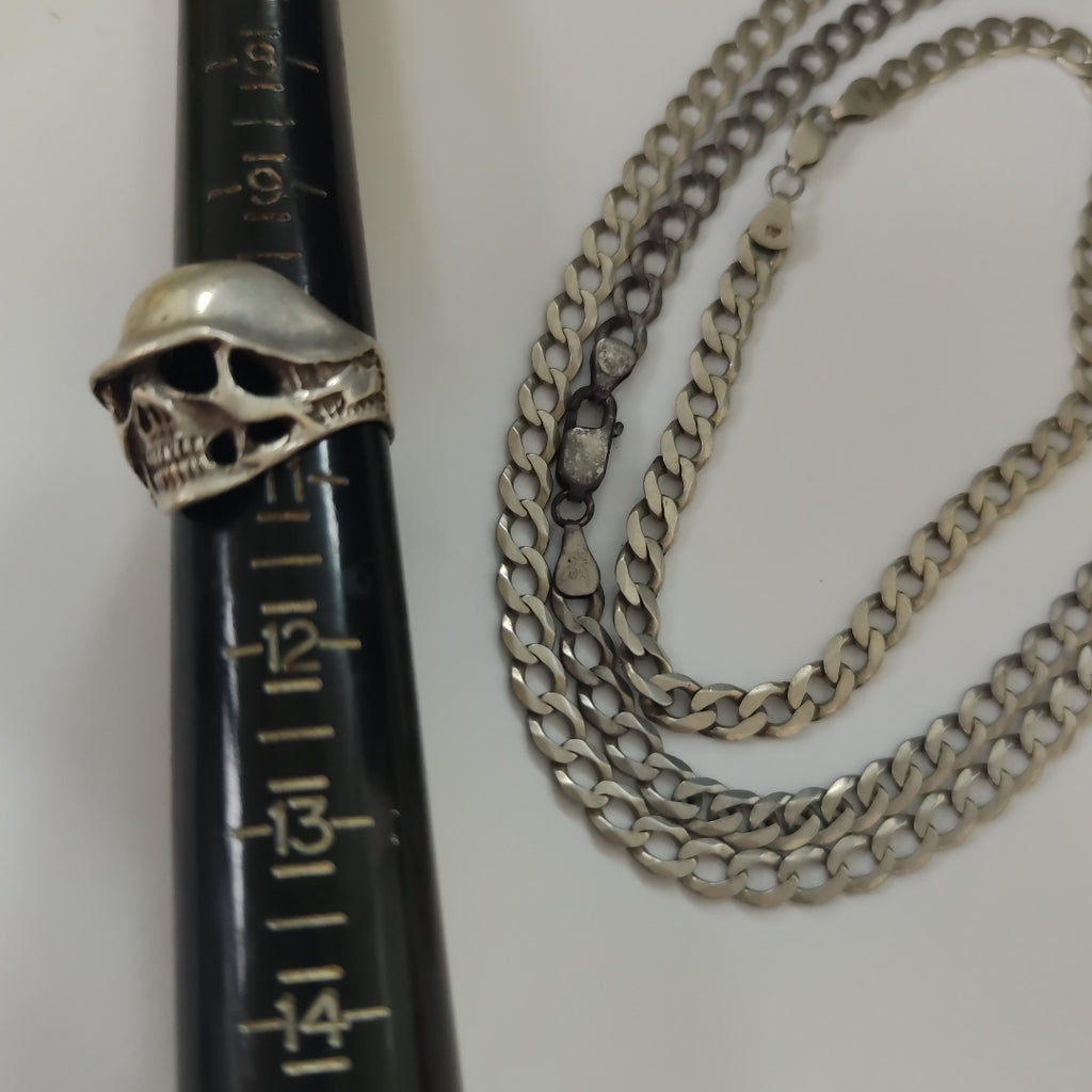 ANILLO, CADENA, PULSERA PLATA 47.3 GRMS (SEMINUEVO)