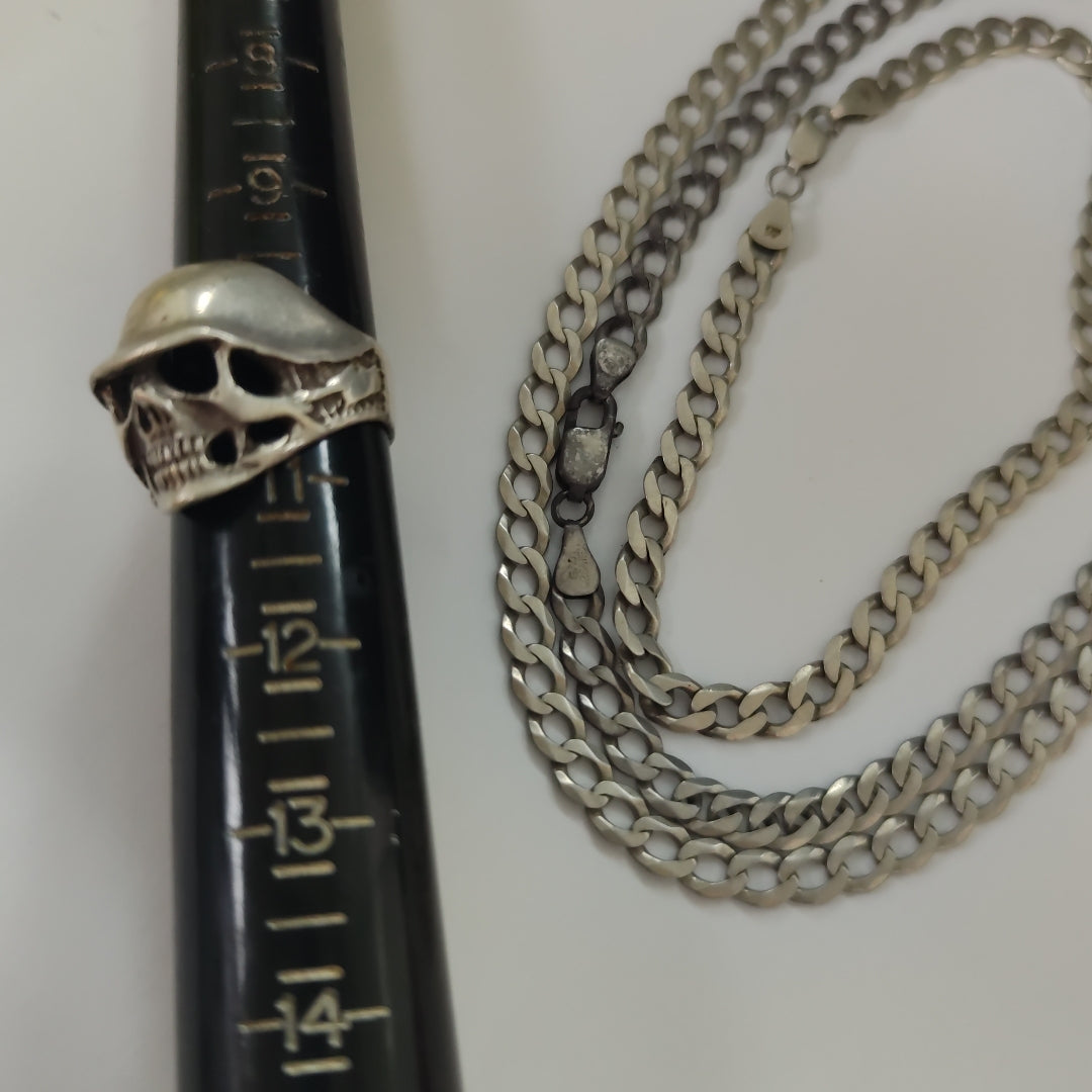 ANILLO, CADENA, PULSERA PLATA 47.3 GRMS (SEMINUEVO)