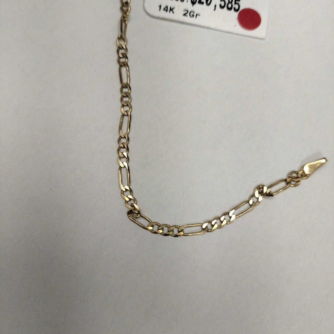PULSERA TEJIDO 3X1 14K 18 CM 2 GR (NUEVO)