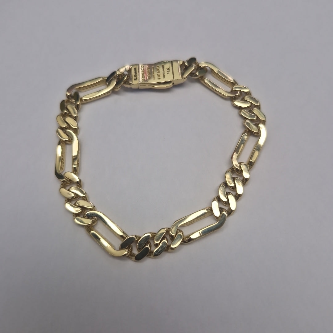 PULSERA CABALLERO MONACO ORO 14K 10.8 (NUEVO)