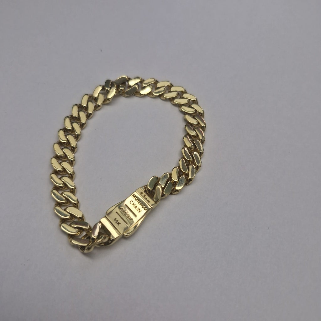 PULSERA CABALLERO MONACO ORO 14K 13.5 (NUEVO)