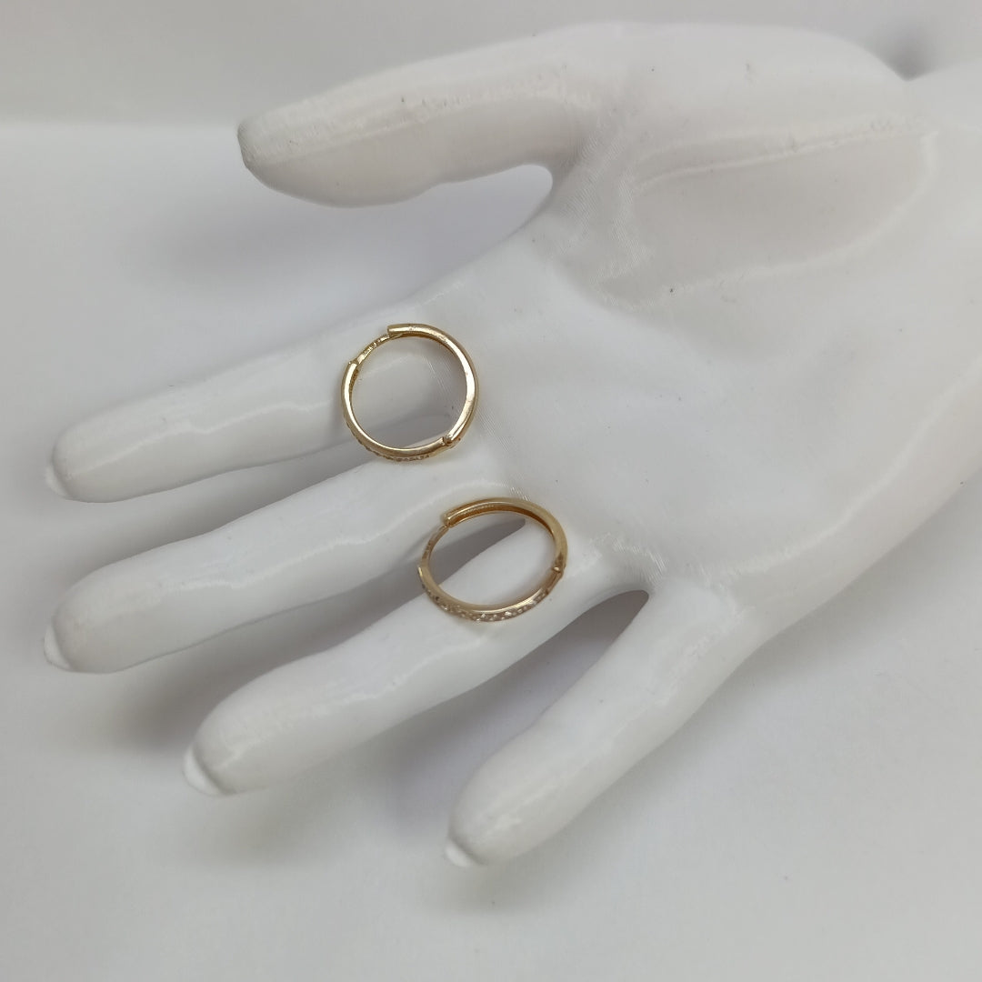ARETES ARRACADAS C CIRCONIAS 14K 2 GR (NUEVO)