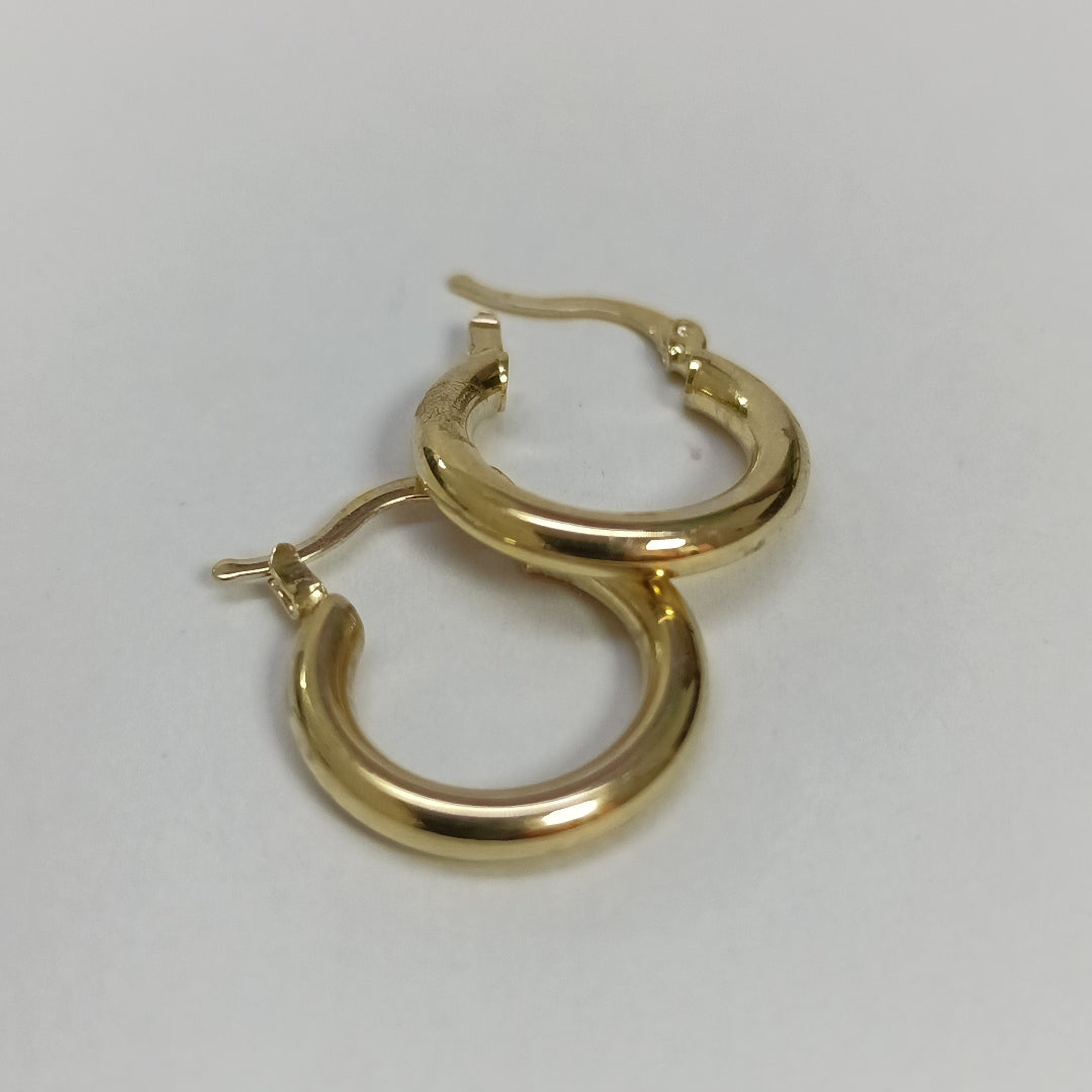 ARETES TEJIDO ARRACADAS LISAS 14K 1.6 GR (NUEVO)