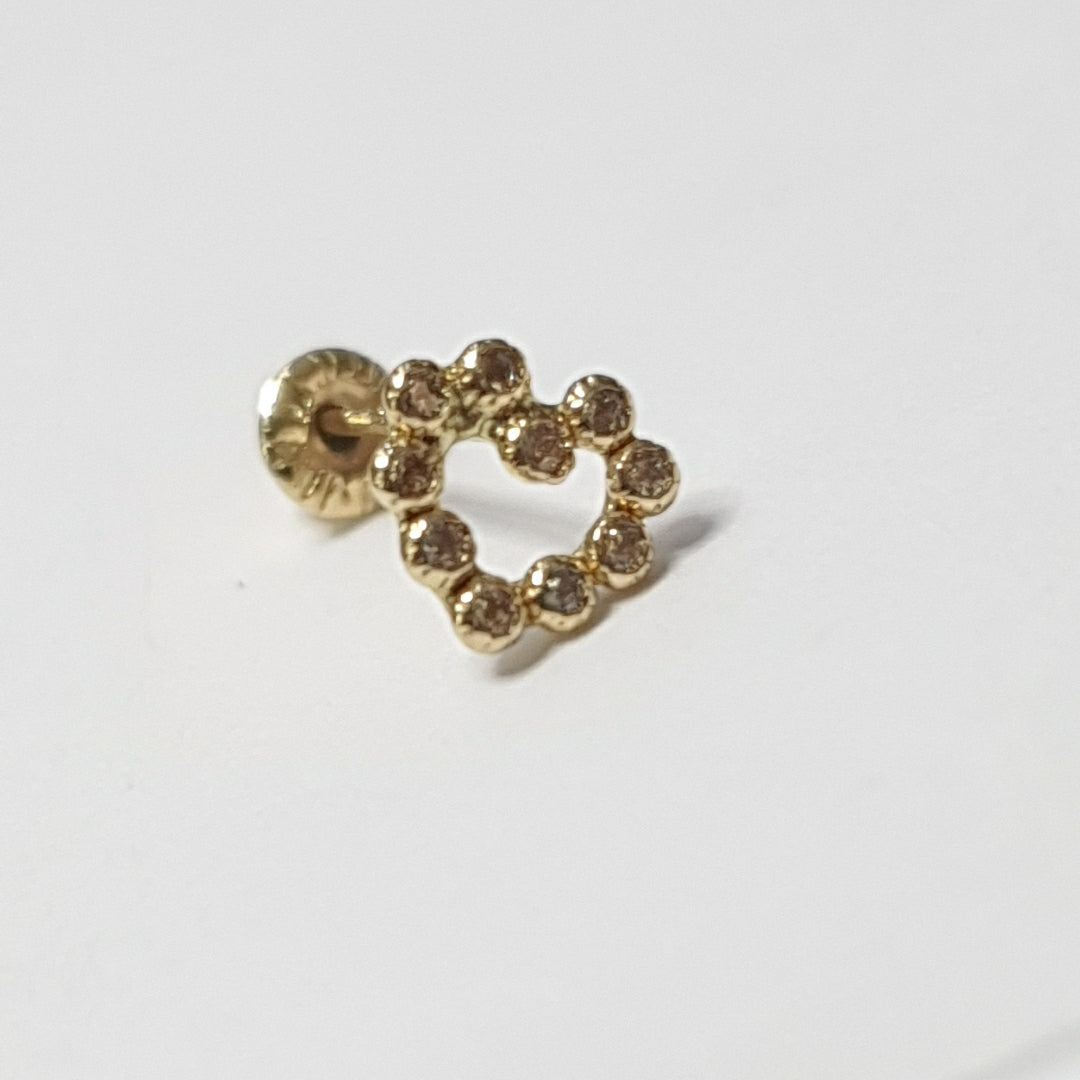 BROQUELES BROQUEL FIG CORAZON 14K 0.23 GR (NUEVO)