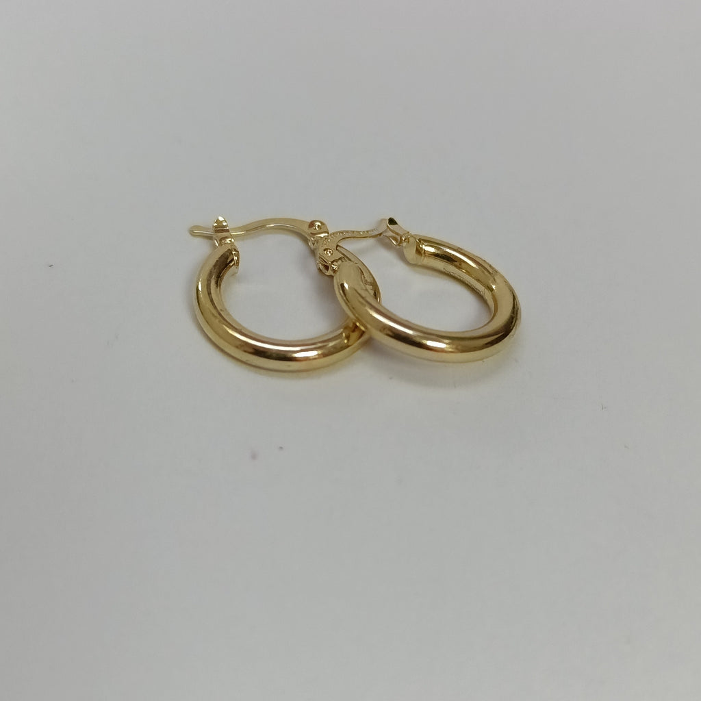 ARETES TEJIDO ARRACADAS LISAS 14K 1.6 GR (NUEVO)