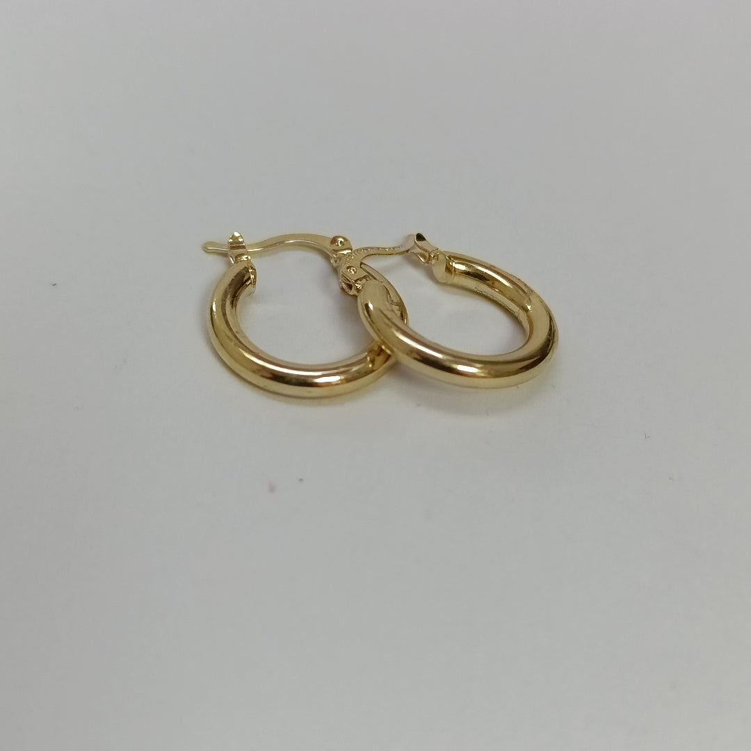 ARETES TEJIDO ARRACADAS LISAS 14K 1.6 GR (NUEVO)
