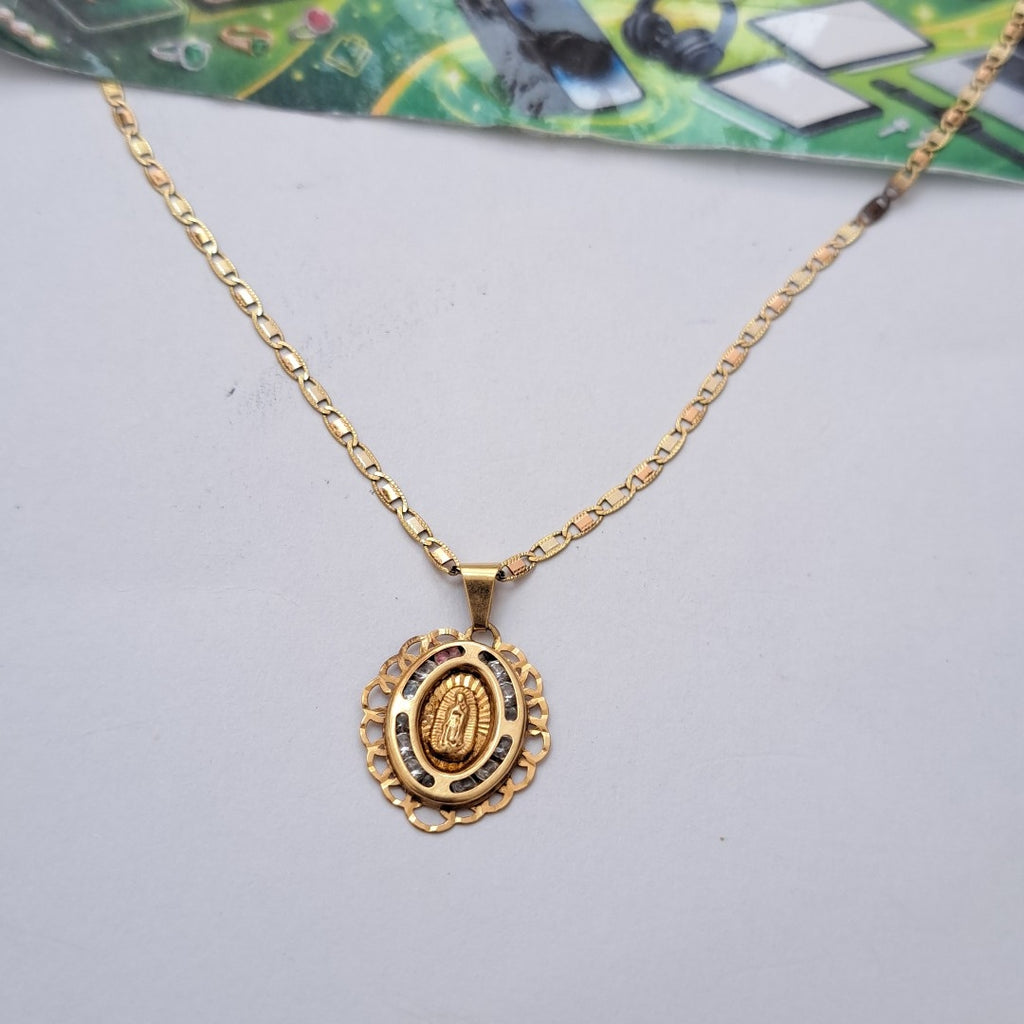 CADENA, MEDALLA RELIGIOSA ORO 10 K 2.5 GRMS (SEMINUEVO)